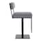 Armen Living Michele Swivel Adjustable Height Gray Faux Leather and Black Metal Bar Stool LCMISWBAMBGR - alternate 6